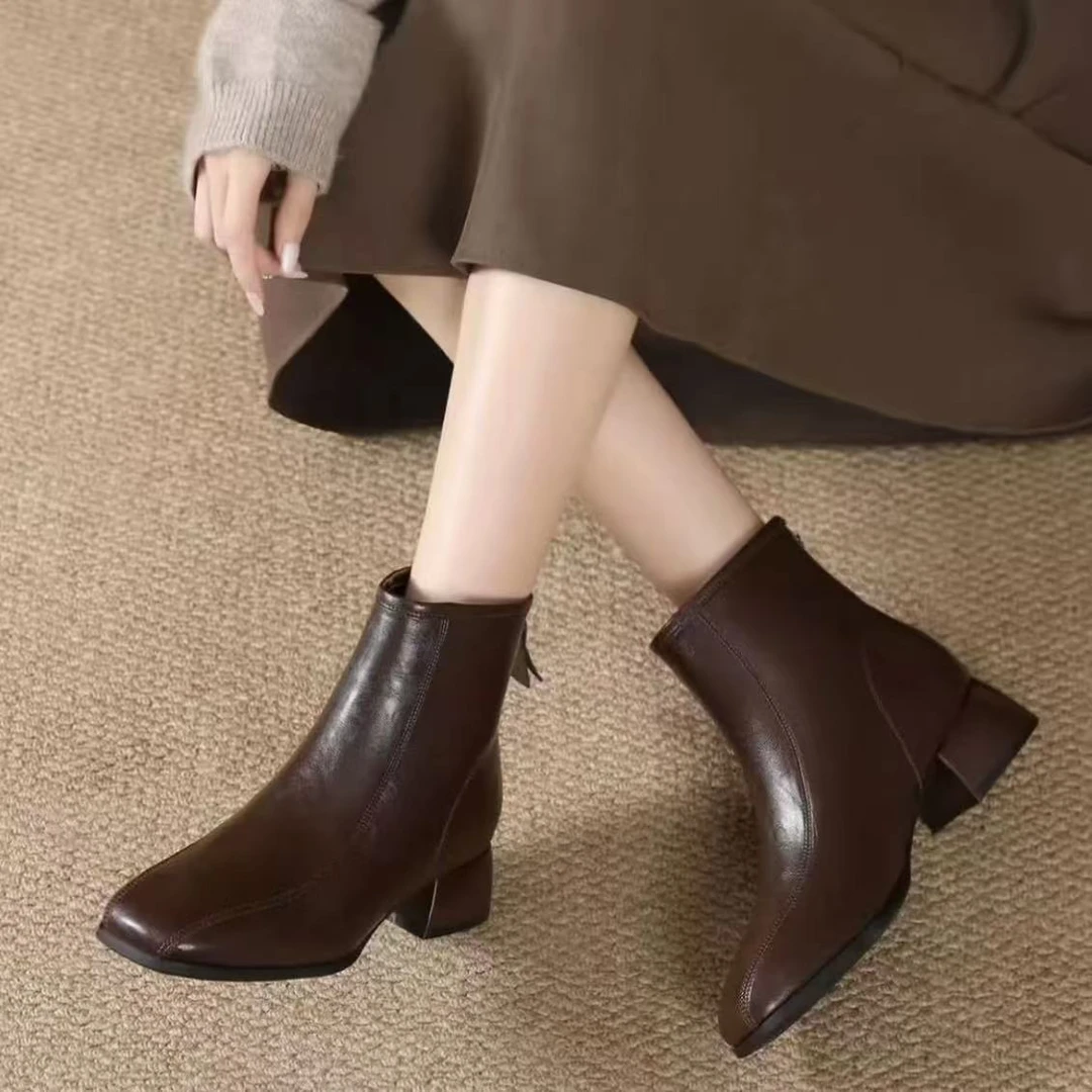 秋冬高级洋气百搭时尚舒适靴子3115