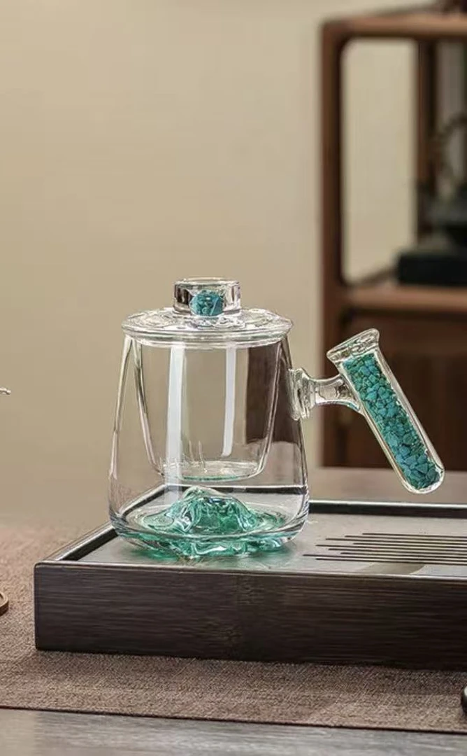 LSSTZ0001A茶水分离泡茶器中国风手工玻璃花茶壶玻璃杯日式透明