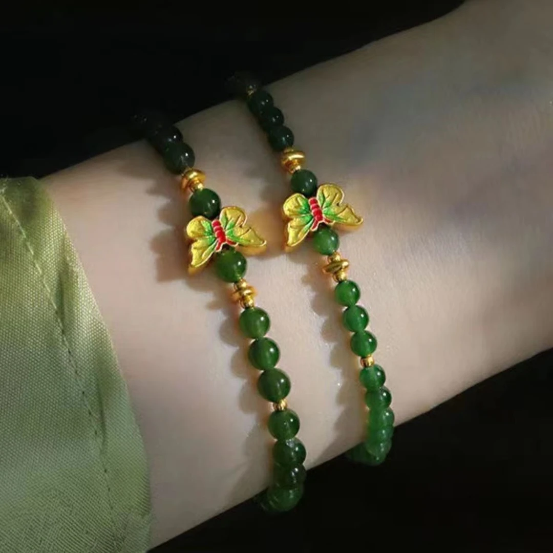 直播爆款绿野仙踪蝴蝶饰品新中式手链轻奢高颜值气质手饰女友礼物