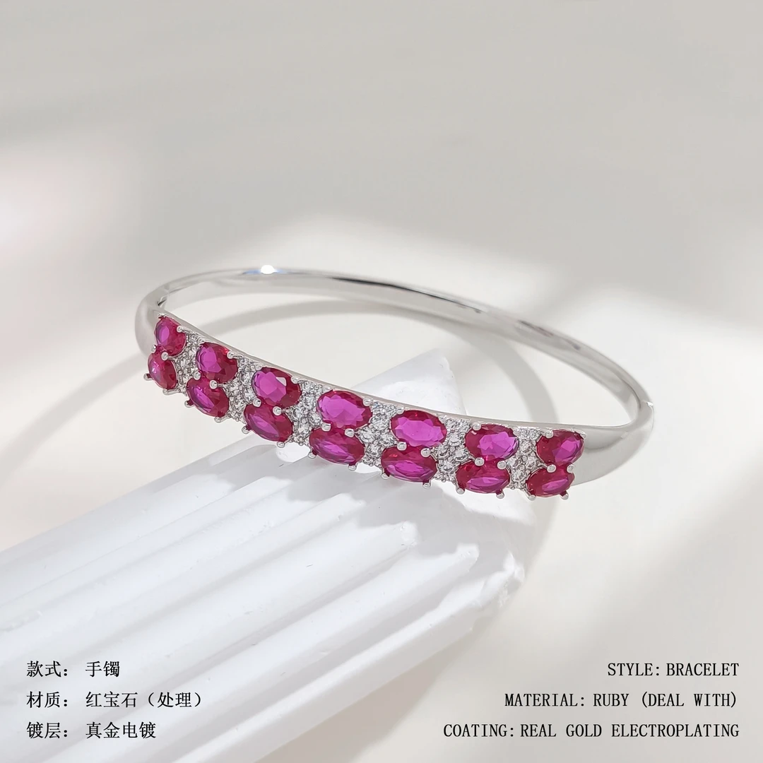 红宝石（处理）【WGTL-002867】手镯欧美时尚高级感轻奢气质