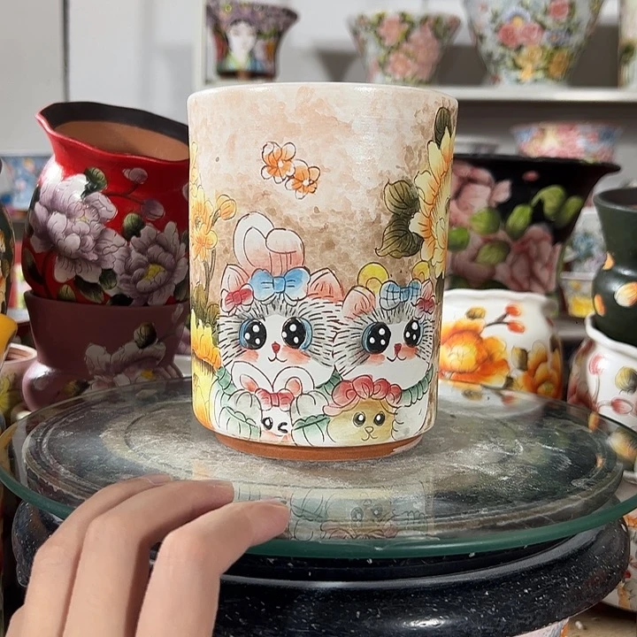 满38包邮景德镇幸运花盆