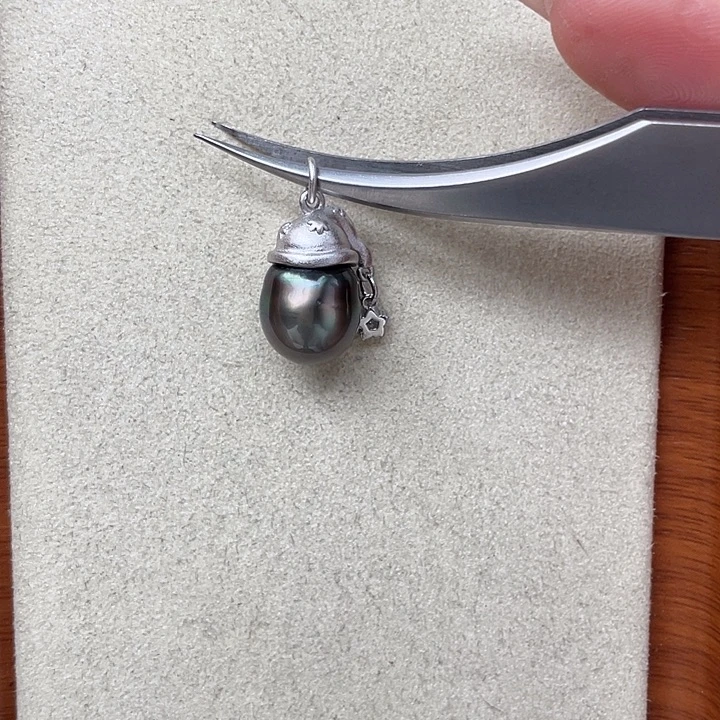 吊坠(不含链)银S925镶嵌海水珍珠