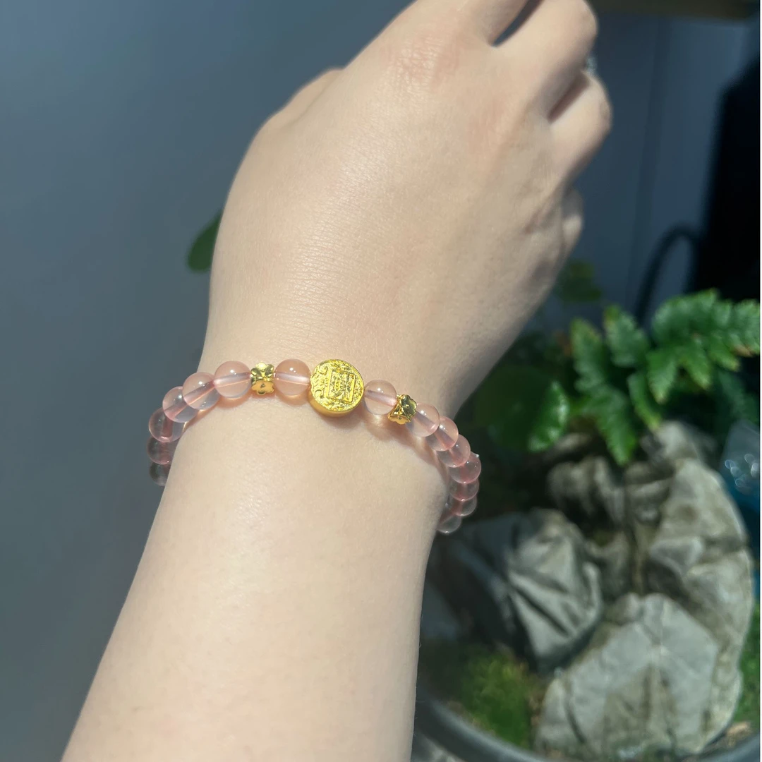 925银银制品 银制品 水晶加金包999 DIY 手串配件
