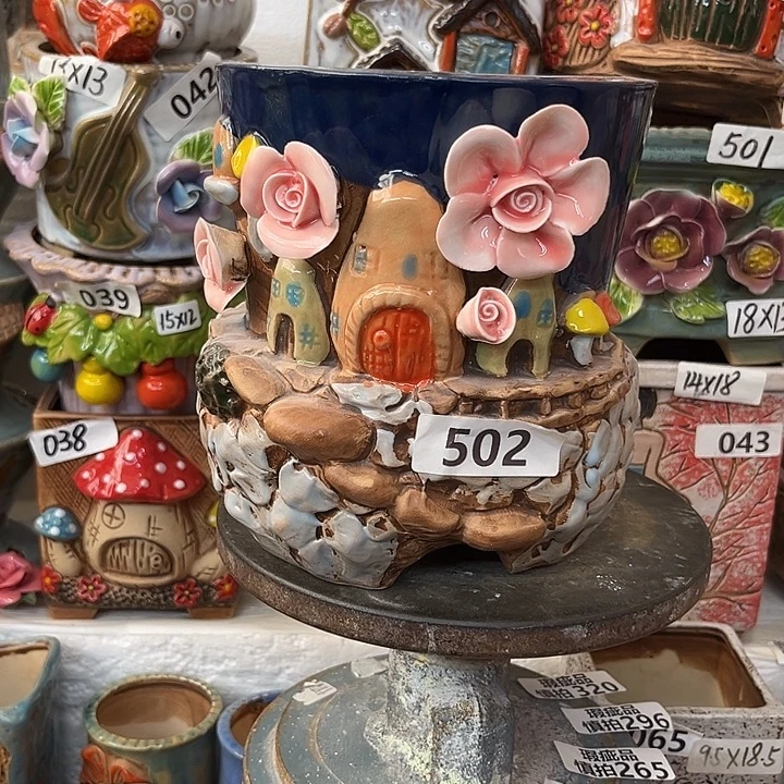 粗陶材质多肉花盆