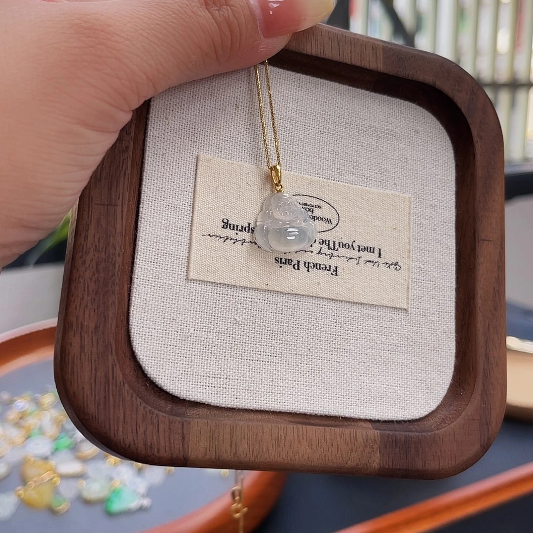 吊坠(不含链)18K金镶嵌翡翠翡翠A货 中地大质检发货