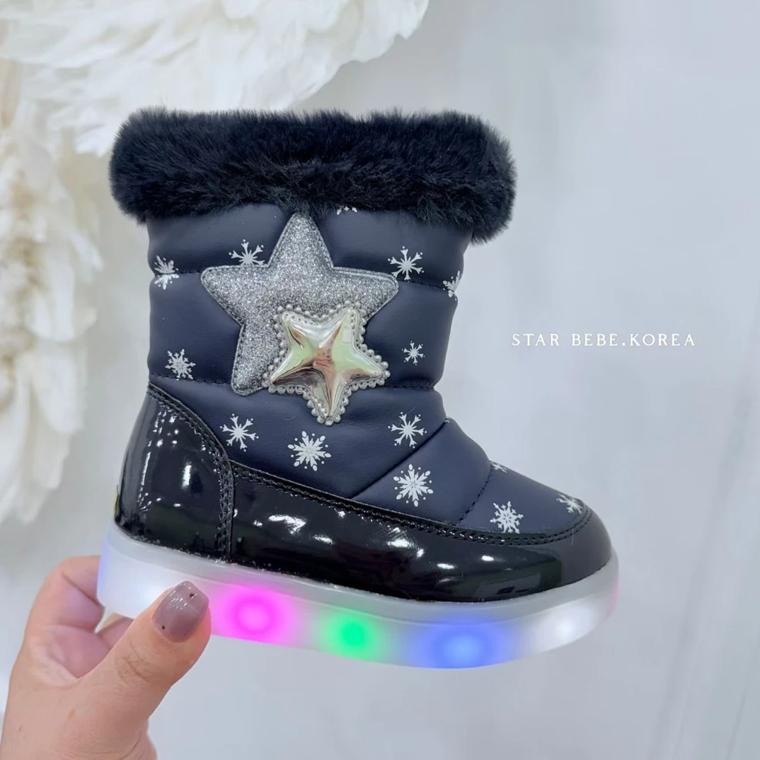 韩国星宝家25冬男女童星星时尚棉靴