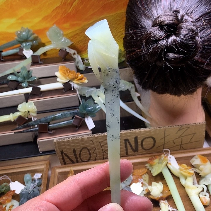 蛇纹石玉合金发饰