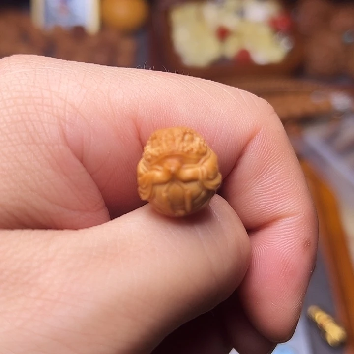 猴头核桃手串黑***怪猴头雕刻精工单籽一颗