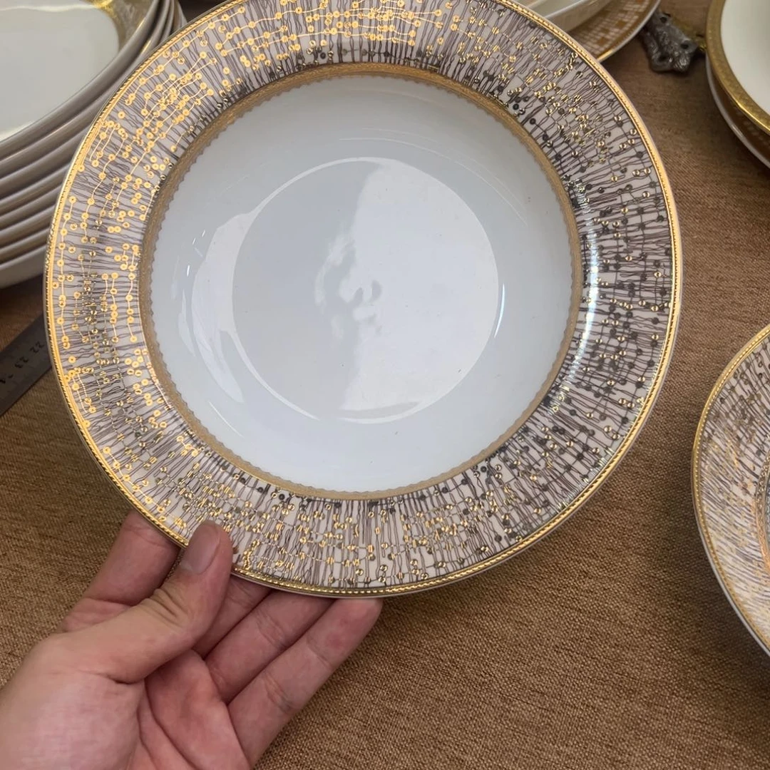 瓷片8.5寸草帽盘两个一单