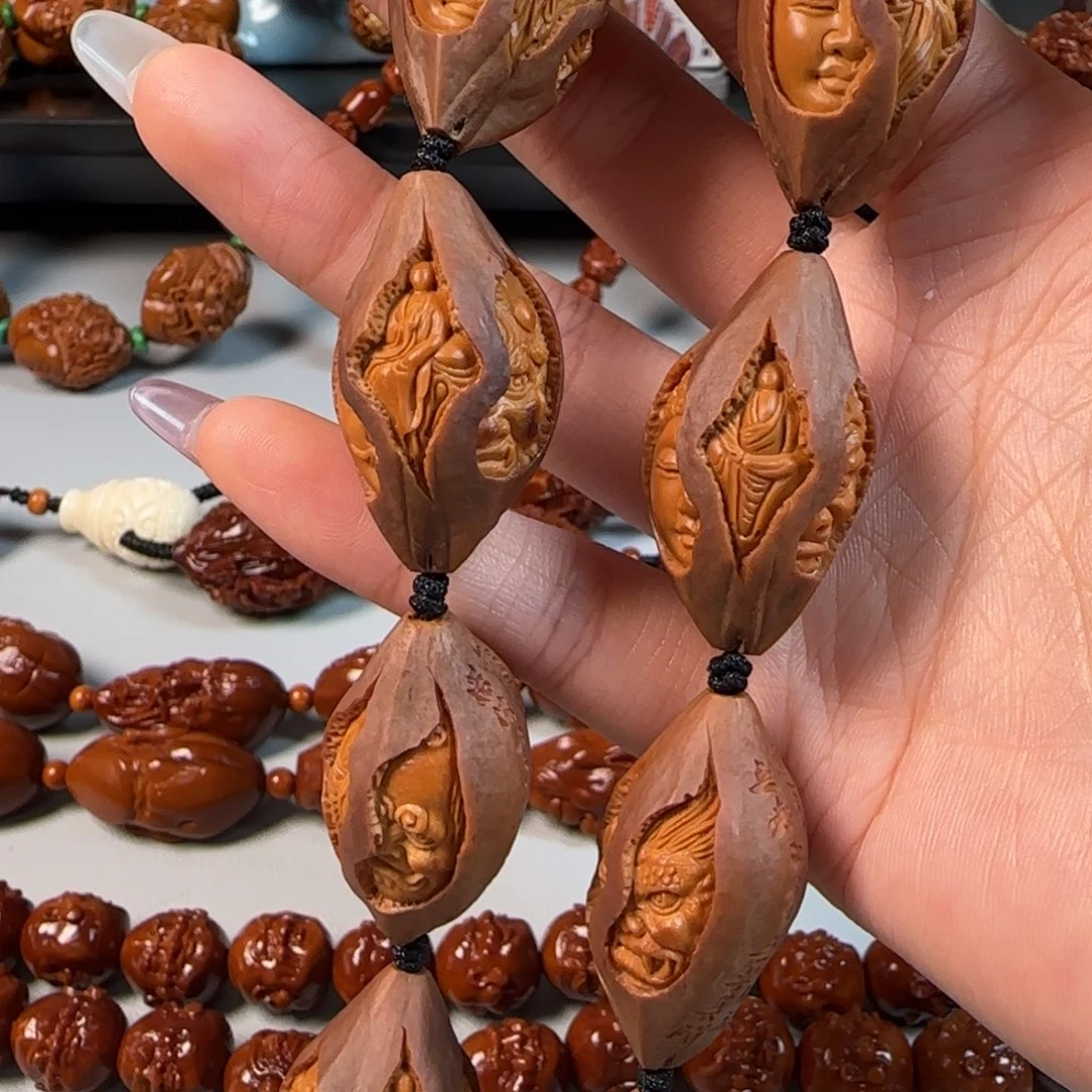 手串橄榄核紫皮无相佛魔手持