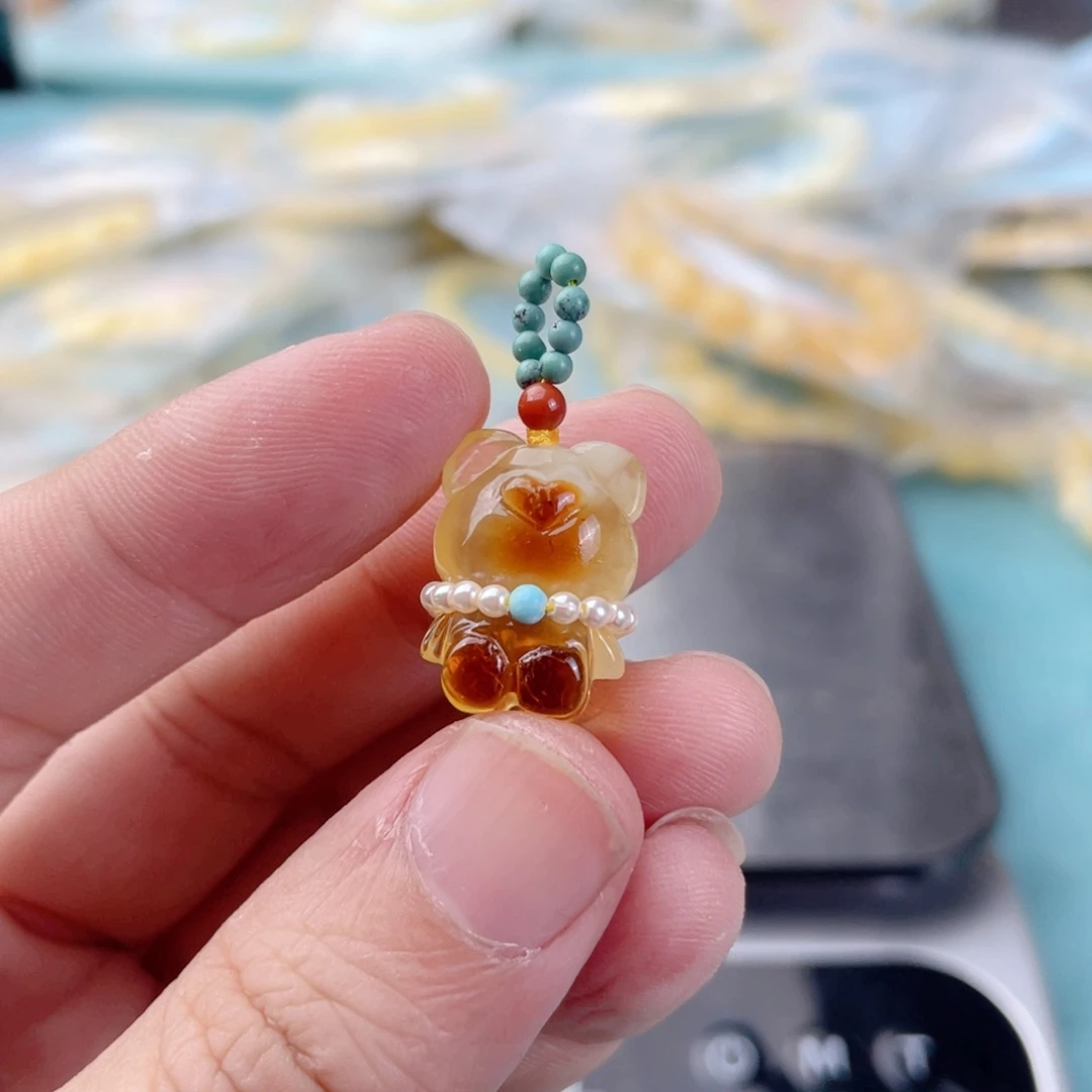 蜜蜡裸石未镶嵌035小熊