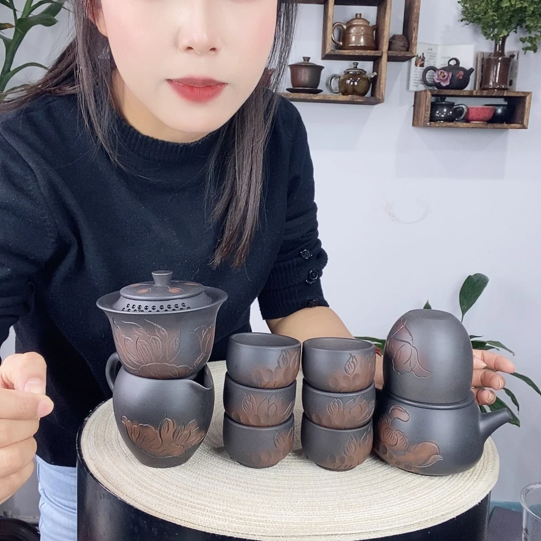 壶东*哥建水紫陶荷花300九件➕公道