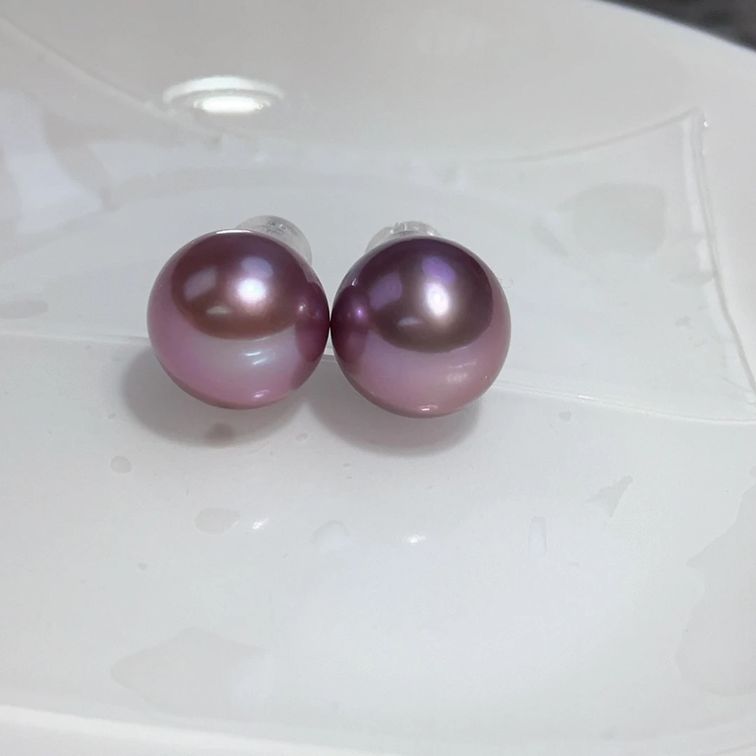 淡水珍珠耳饰银S925镶嵌