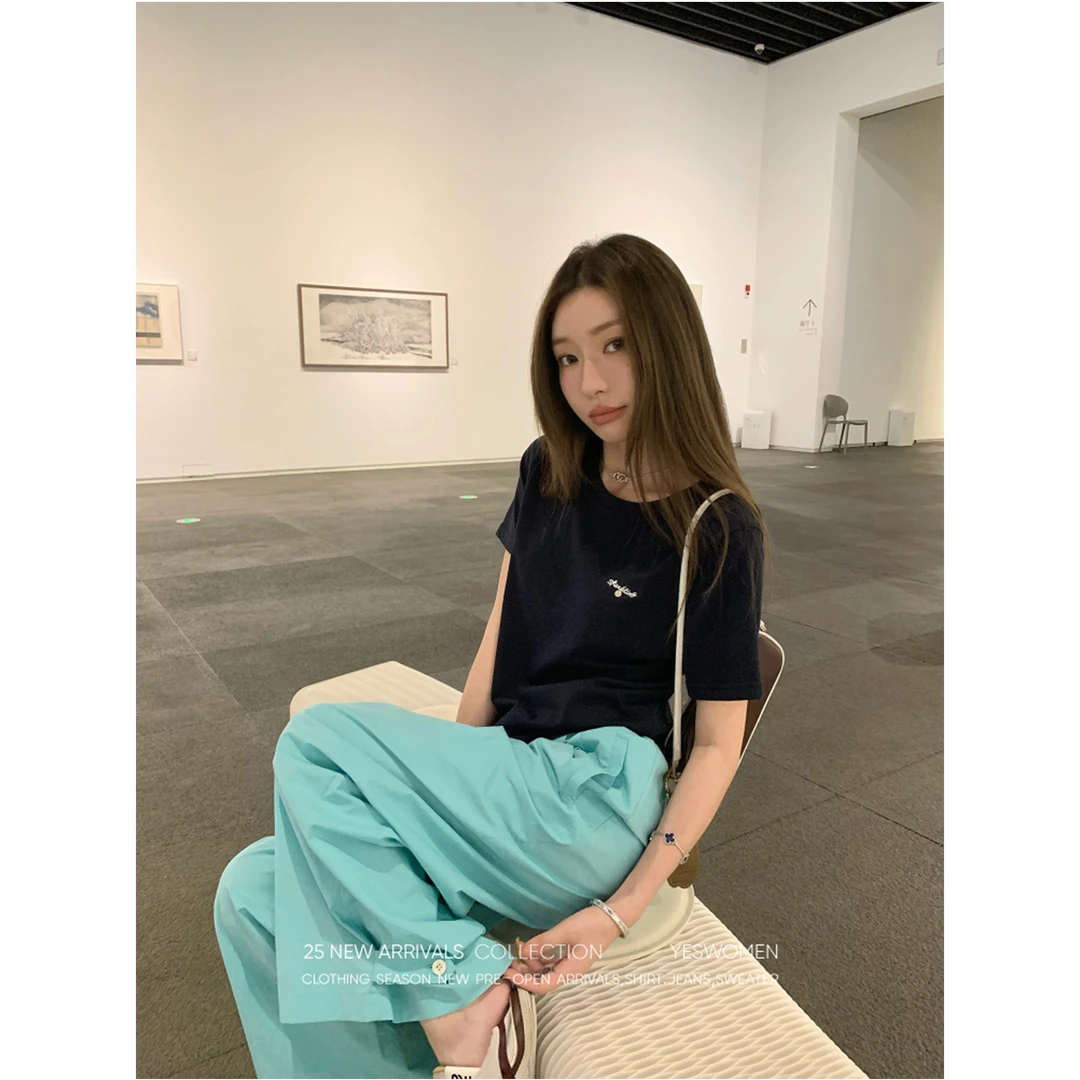 YESWOMEN刺绣字母T·自带冰凉感雪花肌理圆领正肩利落XYF1354B3548