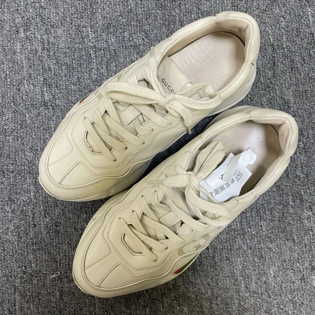 95新 GUCCI/古驰 (有盒)Rhyton复古Logo低帮老爹鞋37.5码/3255