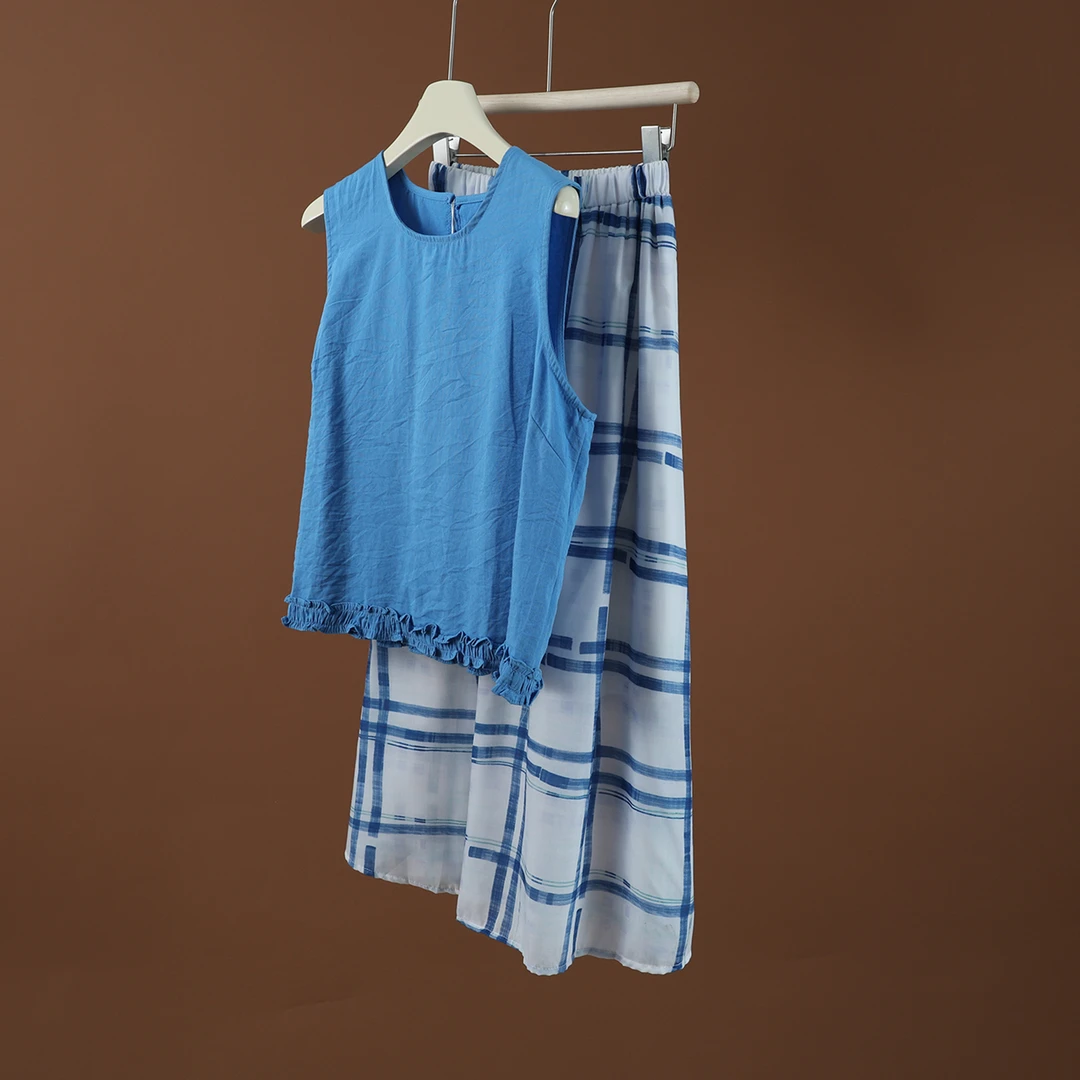 88286 【意法新款】夏季女士舒适时尚简约百搭休闲时尚两件套