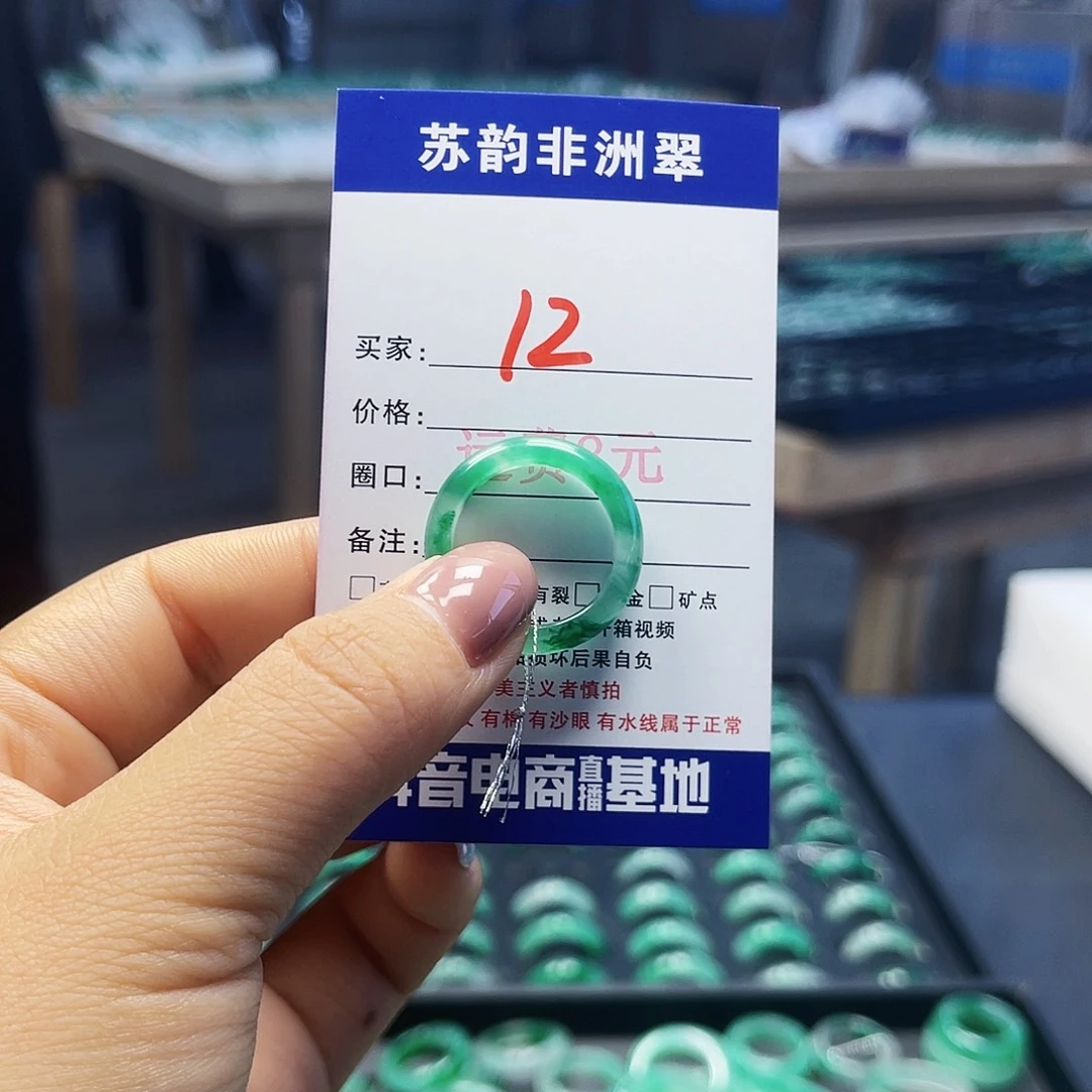 石英质玉（非洲翠）未镶嵌戒圈