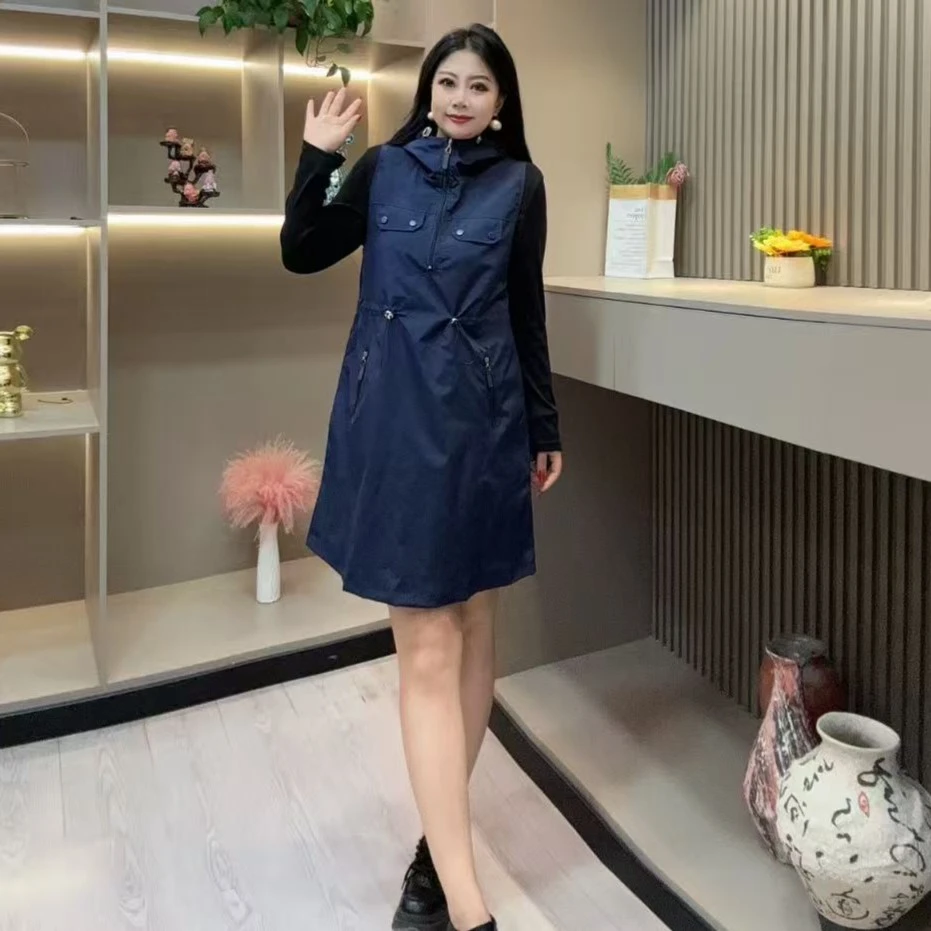 秋季马甲裙套装-尊 605 时尚潮范纽扣设计百搭款胖MM大码女装新款