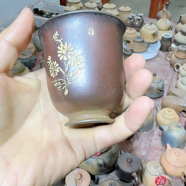 达***金紫砂茶壶坭兴陶柴烧