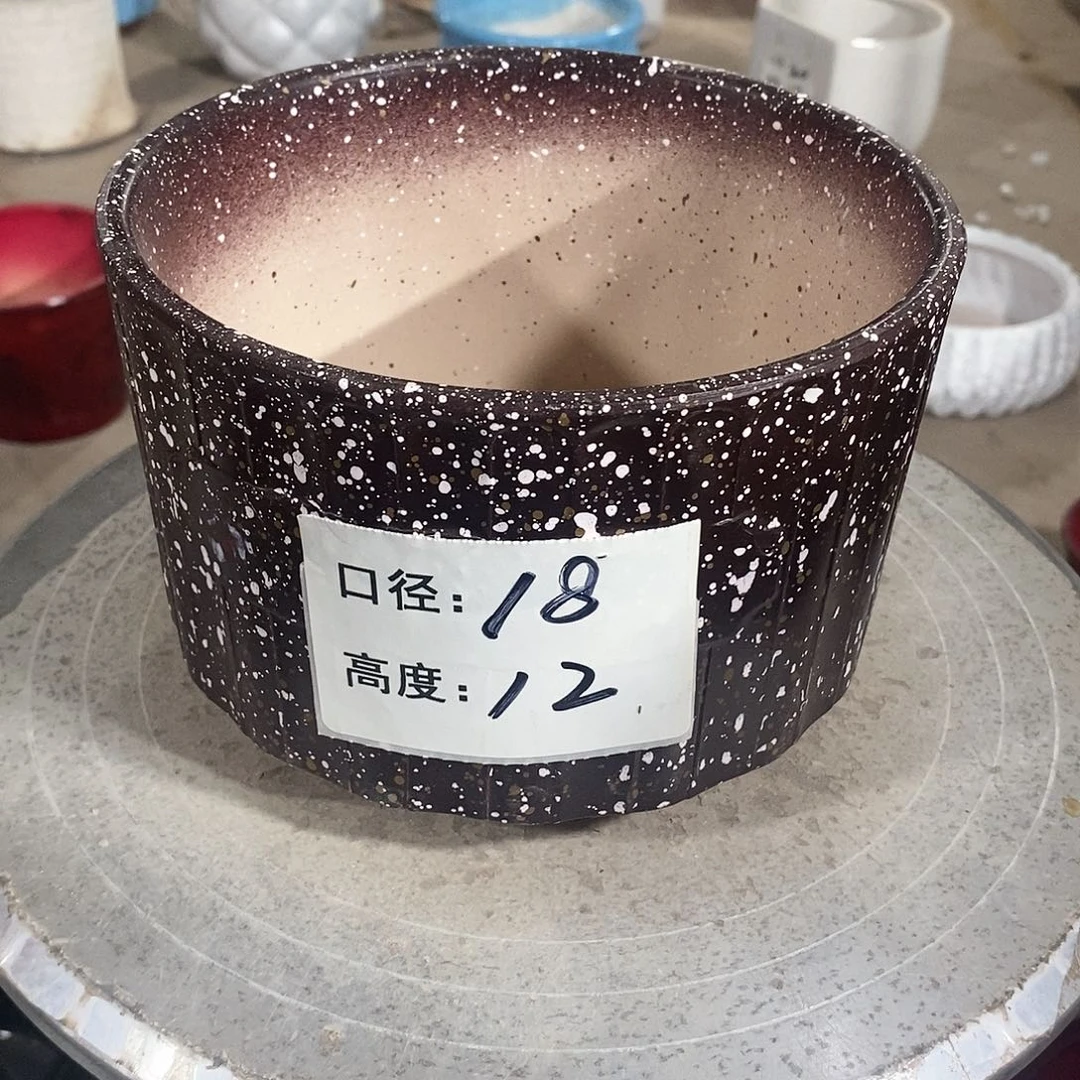 【闪购商品】陶瓷微瑕花盆-026-1个咖啡