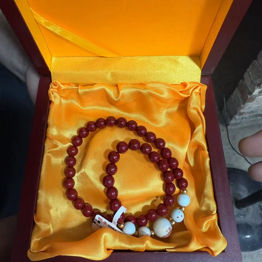 天然辰砂海棠手串（无礼盒）@@@@@SP227