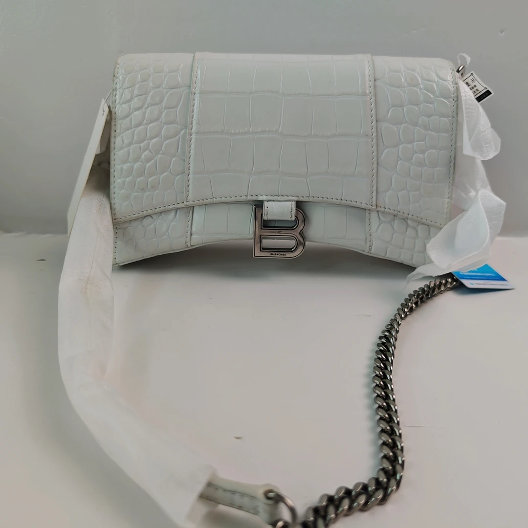 99新 Balenciaga/巴黎世家 巴黎世家白色沙漏单肩包
