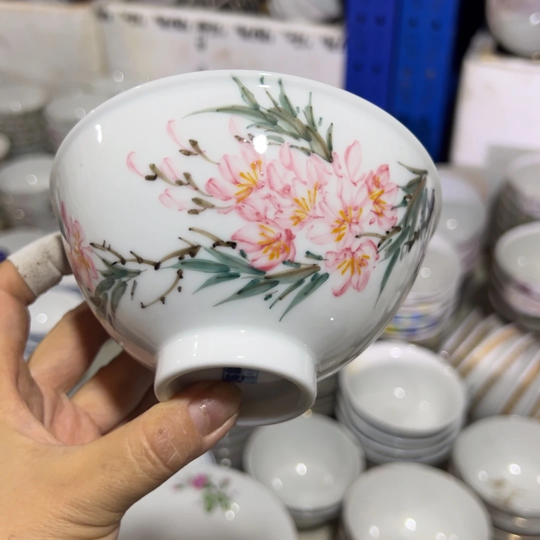 醴陵高温瓷手绘作品12.8厘米