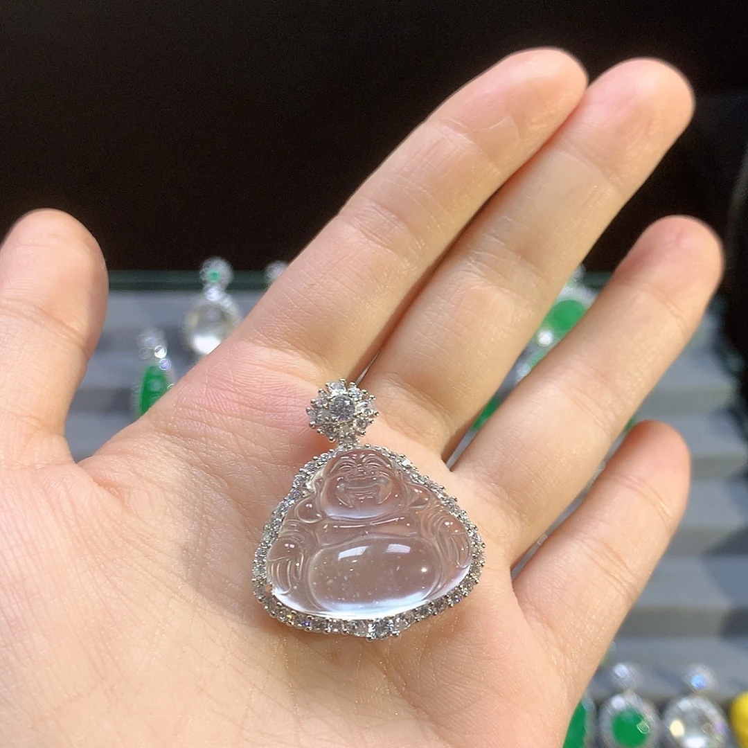 石英质玉银S925镶嵌颈饰