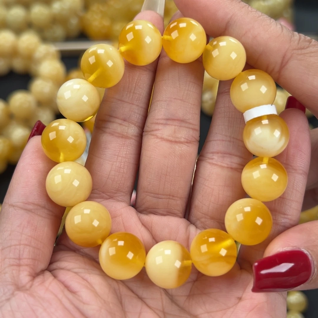 琥珀未镶嵌手链22克