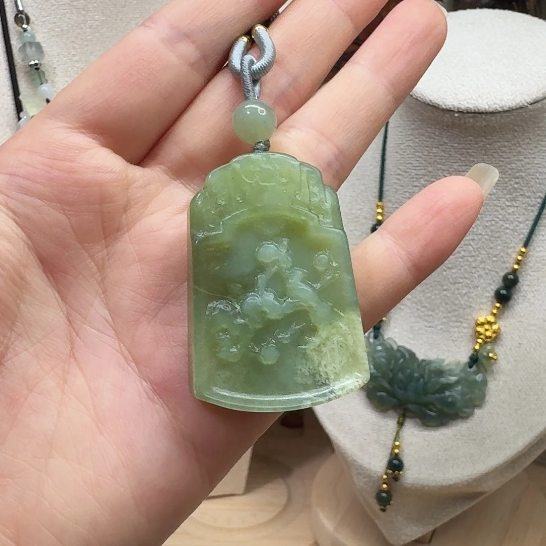 蛇纹石玉合金颈饰