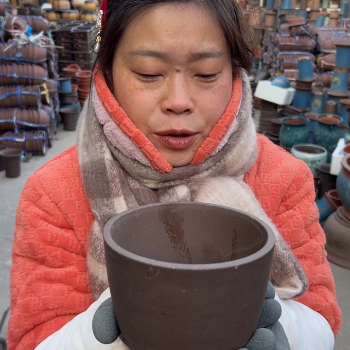 紫泥笔筒小一个花盆花盆花盆