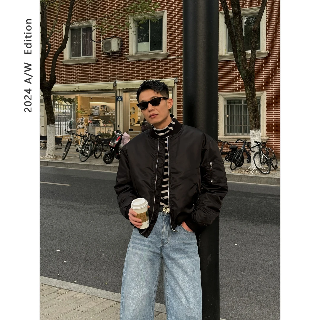 Grand Blanc 尼龙bomber短宽廓形MA-1羽绒夹克