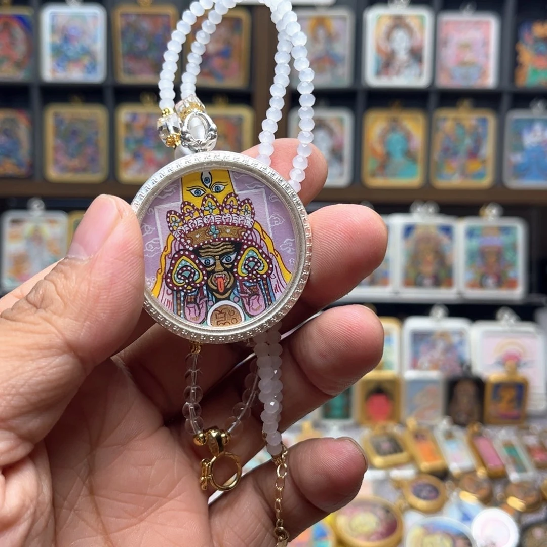 吊坠纯手绘扎基拉姆紫色