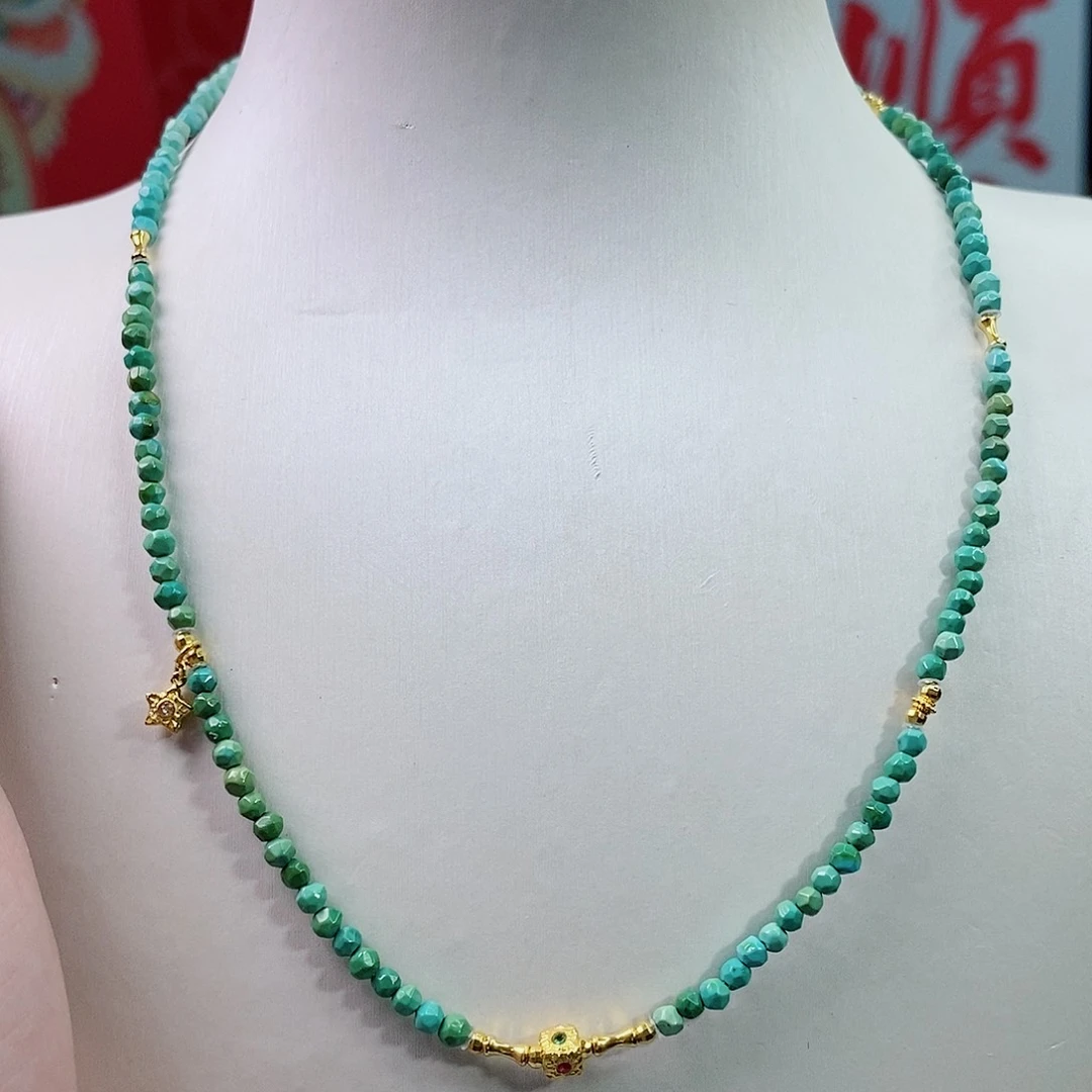 绿松石18K金镶嵌珠宝奇石