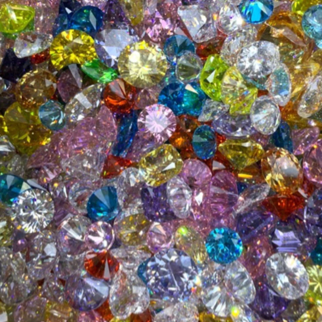 瑕疵美甲混装锆石彩色裸石尖底人造宝石爆闪超闪璀璨流行