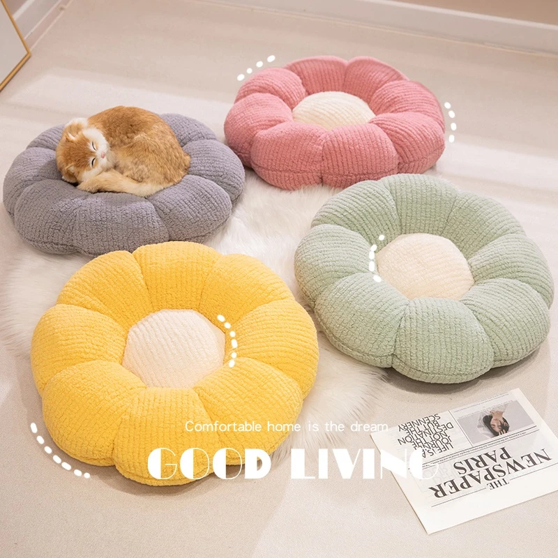 INS花朵蒲团榻榻米坐垫儿童地垫卧室懒人坐墩飘窗垫办公室椅垫1