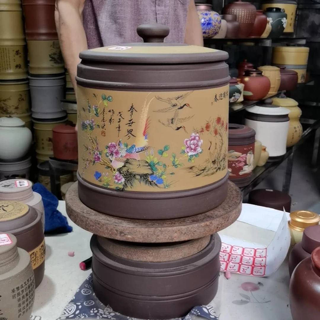 紫砂茶叶罐黑标143