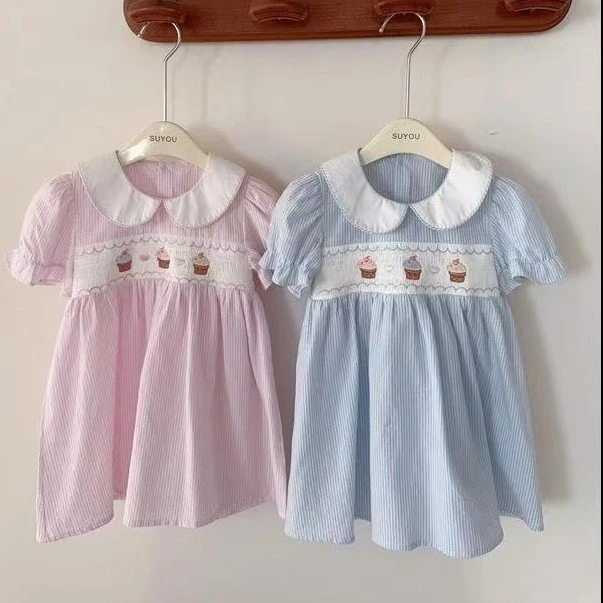 苏右   女童夏季条纹款棉布连衣裙