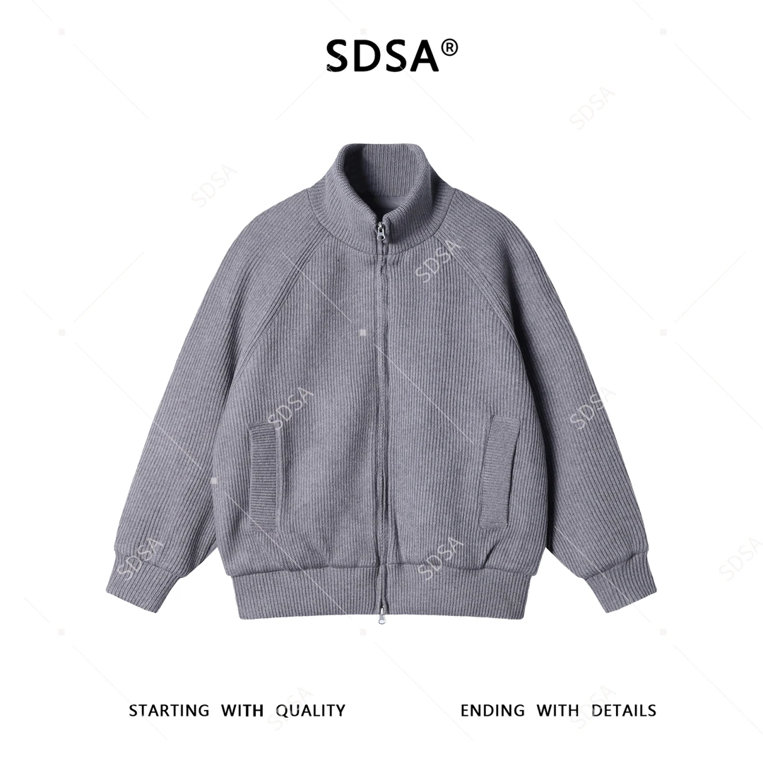 SDSA男士秋冬新款痞帅男装简约纯色立领毛衣羽绒服外套百搭时尚