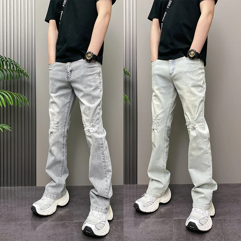 2025年秋季新款潮流韩版痞帅水洗高街复古青年男士休闲牛仔裤子男