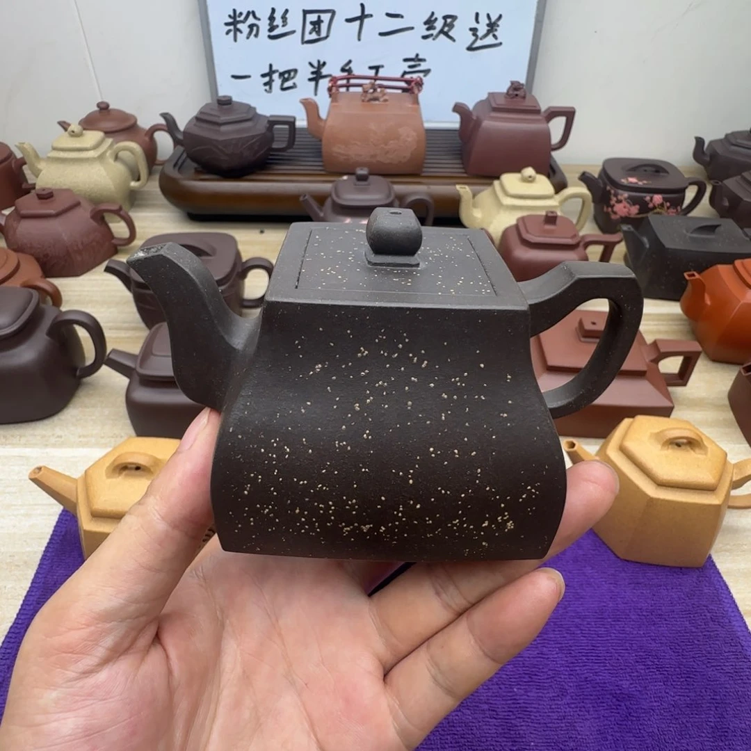 紫泥壶半手工。紫泥。井方壶180毫升