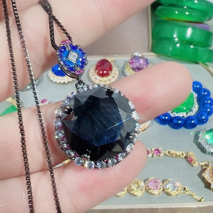 钨金红色蓝色满钻镶嵌