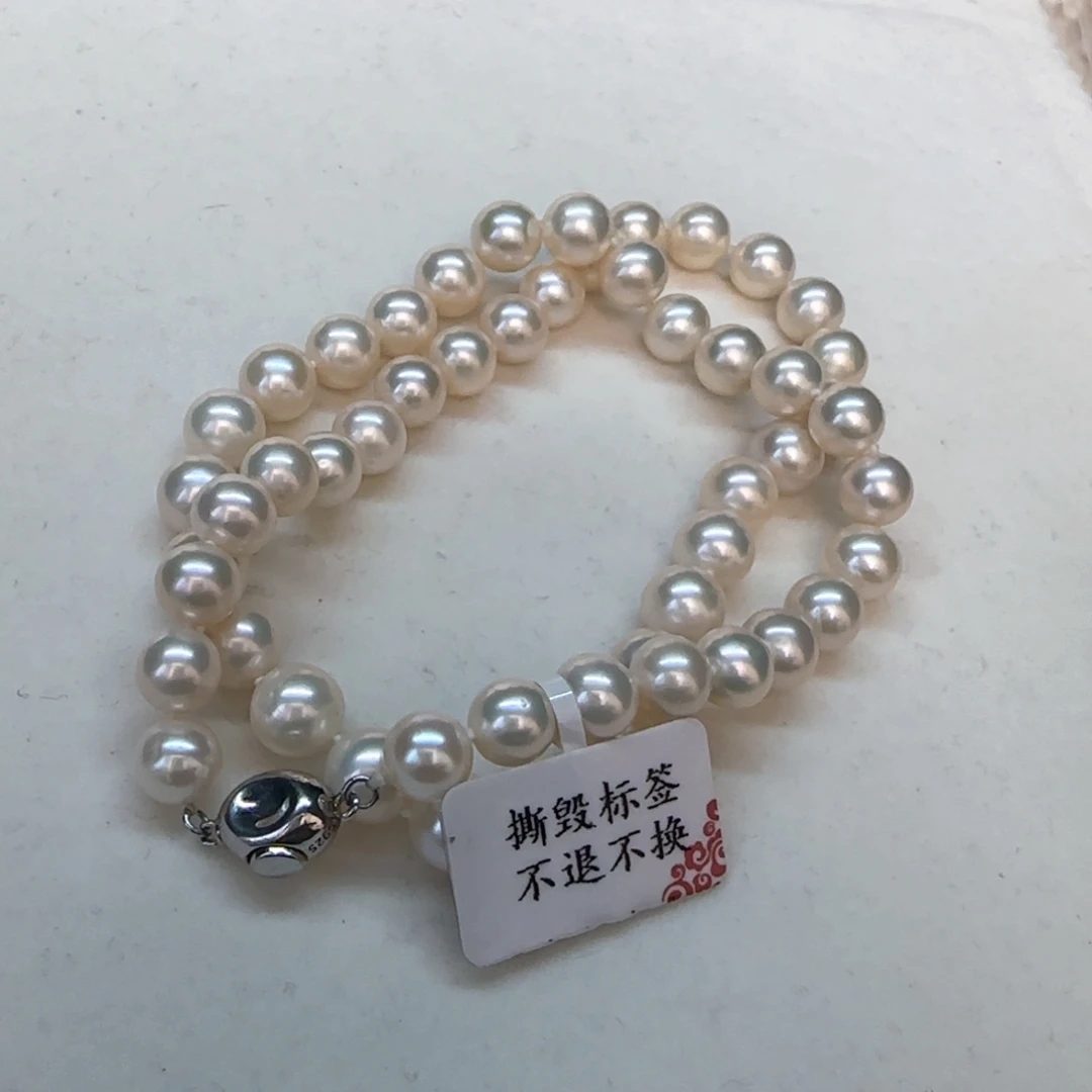 杰***敏淡水珍珠银S925镶嵌项链