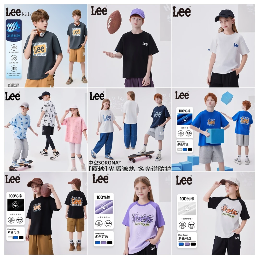 【爆款清仓短袖合集】Leekids夏装短袖亲子短袖印花圆领运动夏季透