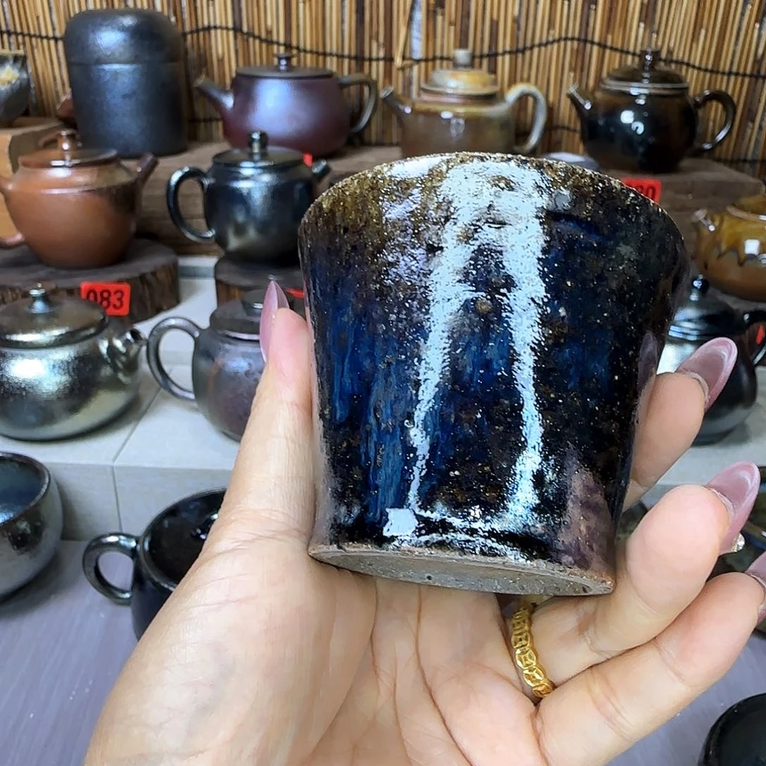壶潮*建水紫陶柴烧杯