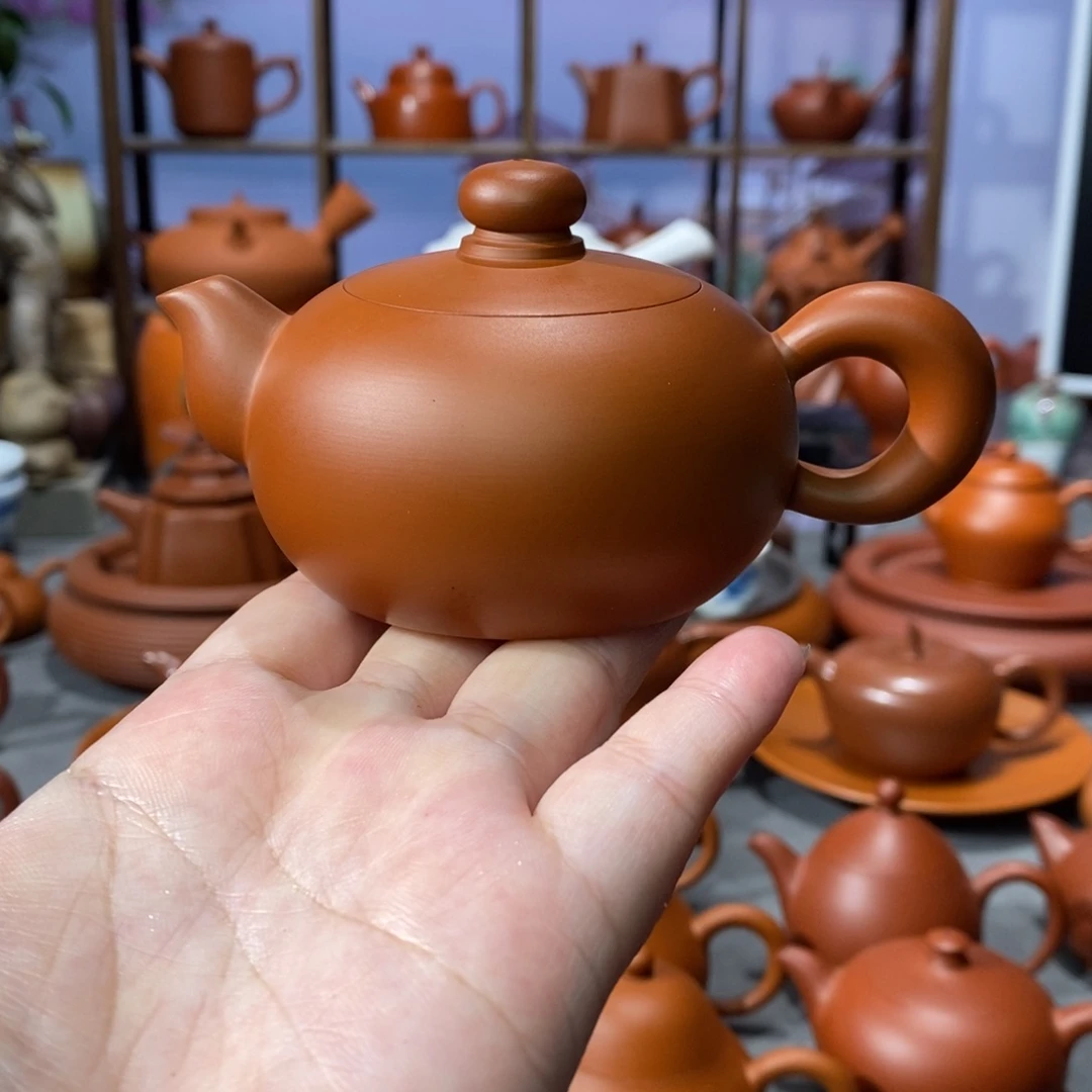 茶壶紫砂邱欣湘石矿朱泥贵妃壶110cc