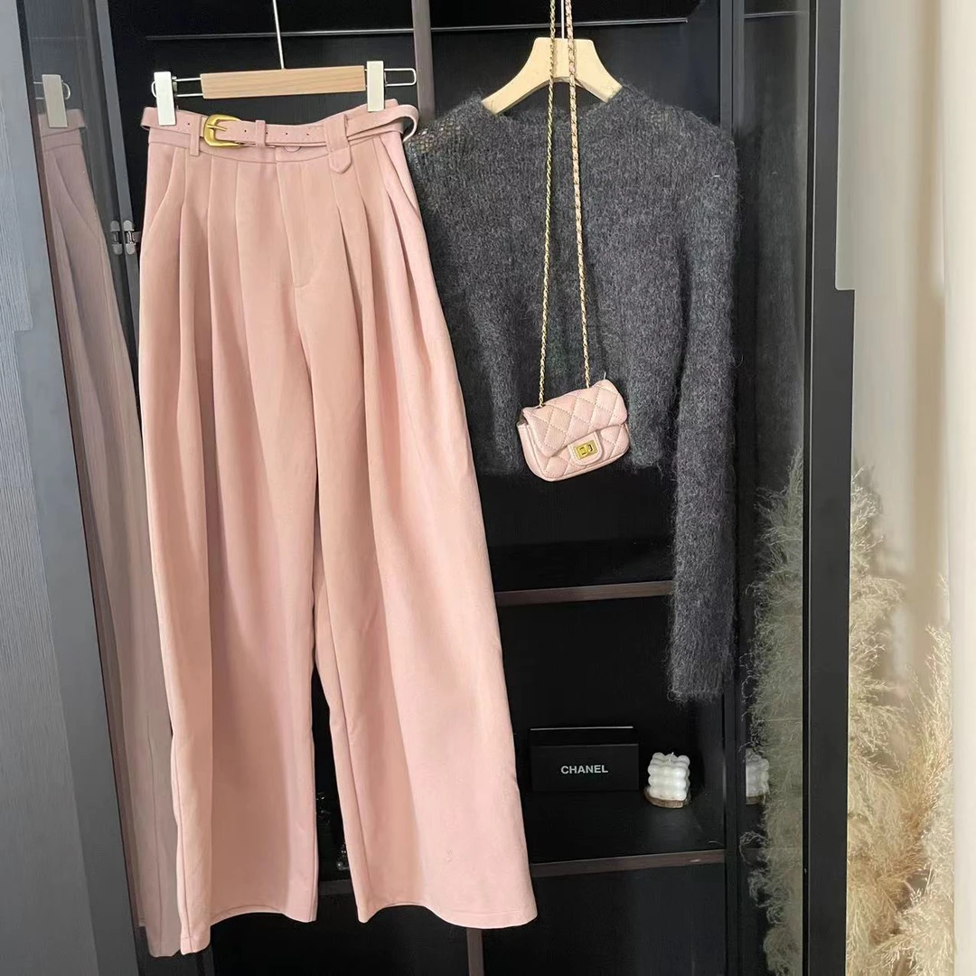 【李十一LISHIYI】西装裤垂感裤子女（带腰带） 3703