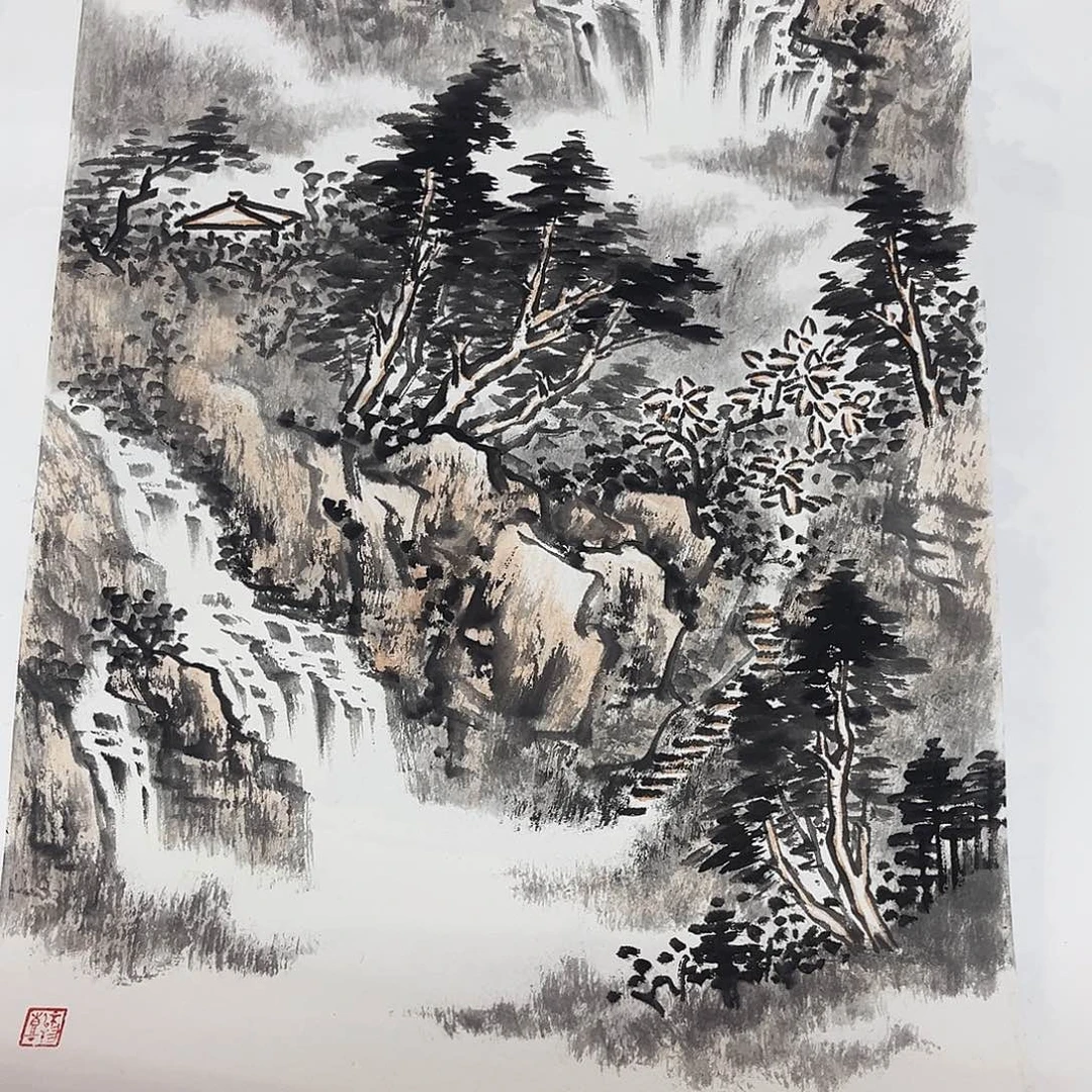 ****哥国画绘画作品多次参加全国