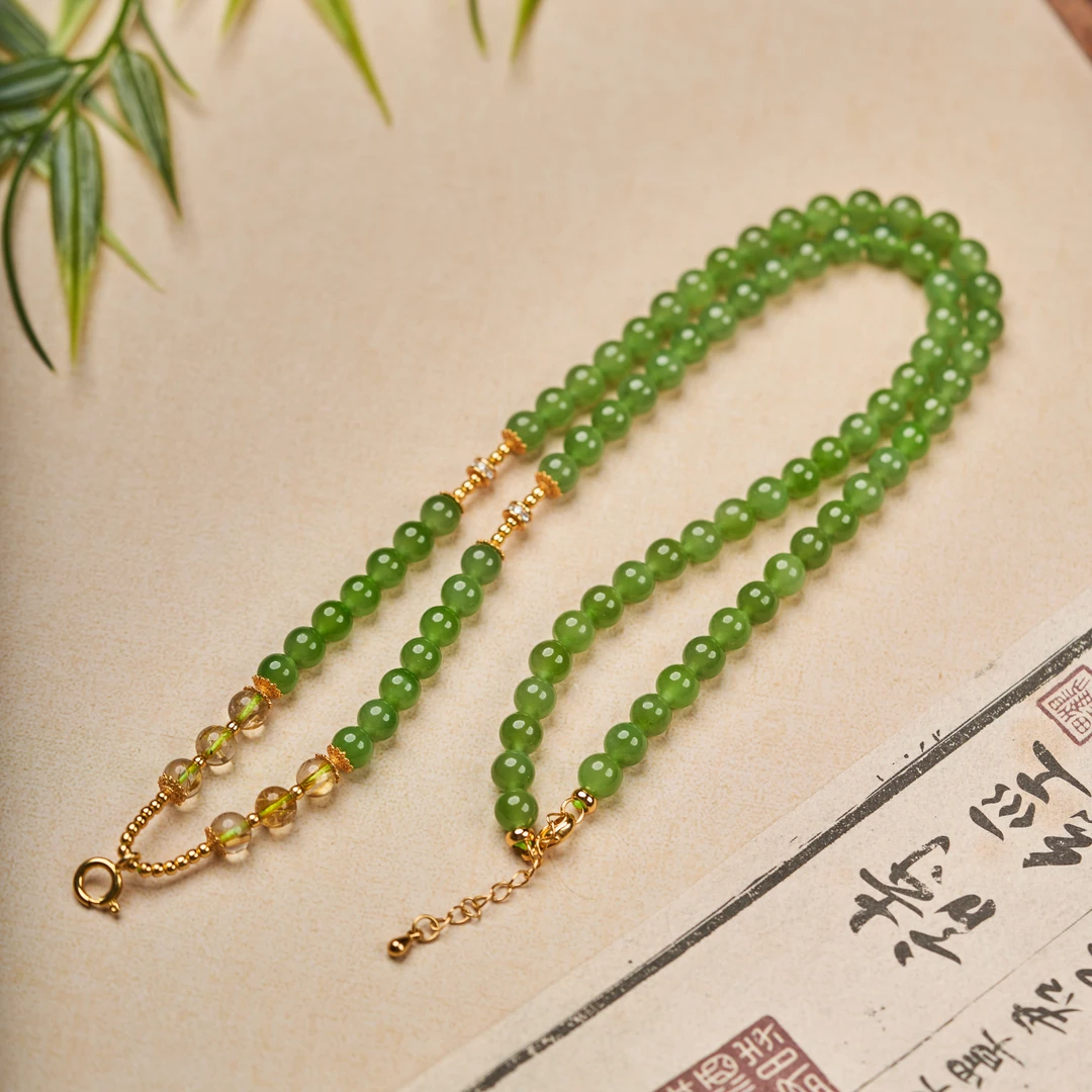 【玉氏珠宝】S925和田玉项链-约6mm CANYF0010072