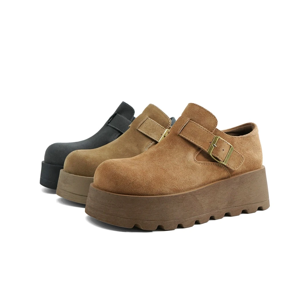 【广州唯品】新款复古厚底休闲勃肯鞋D8777377